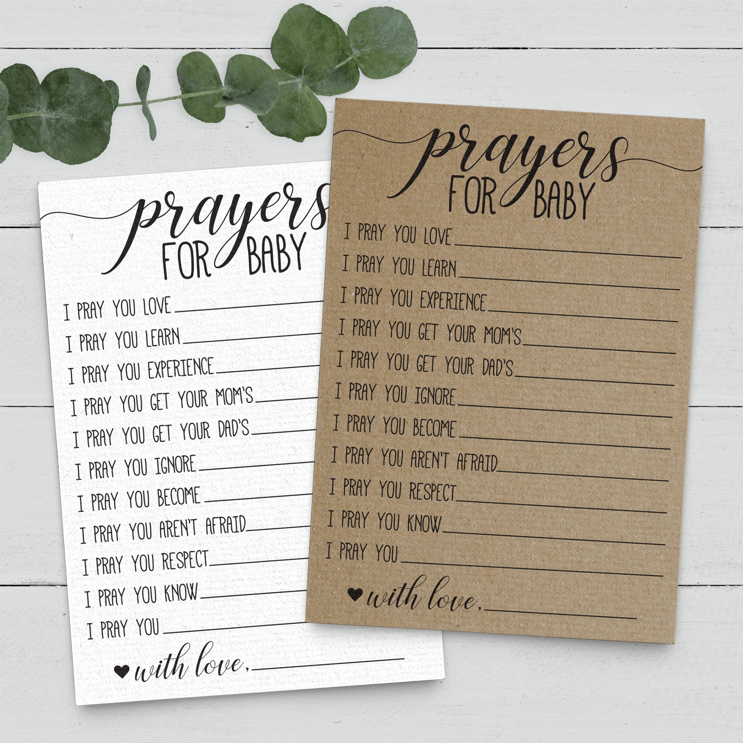 Prayers for Baby Cards Prayers for Baby Baby Advice - Etsy