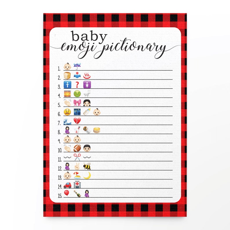 Baby Shower Emoji Pictionary Baby Emoji Pictionary Baby Etsy