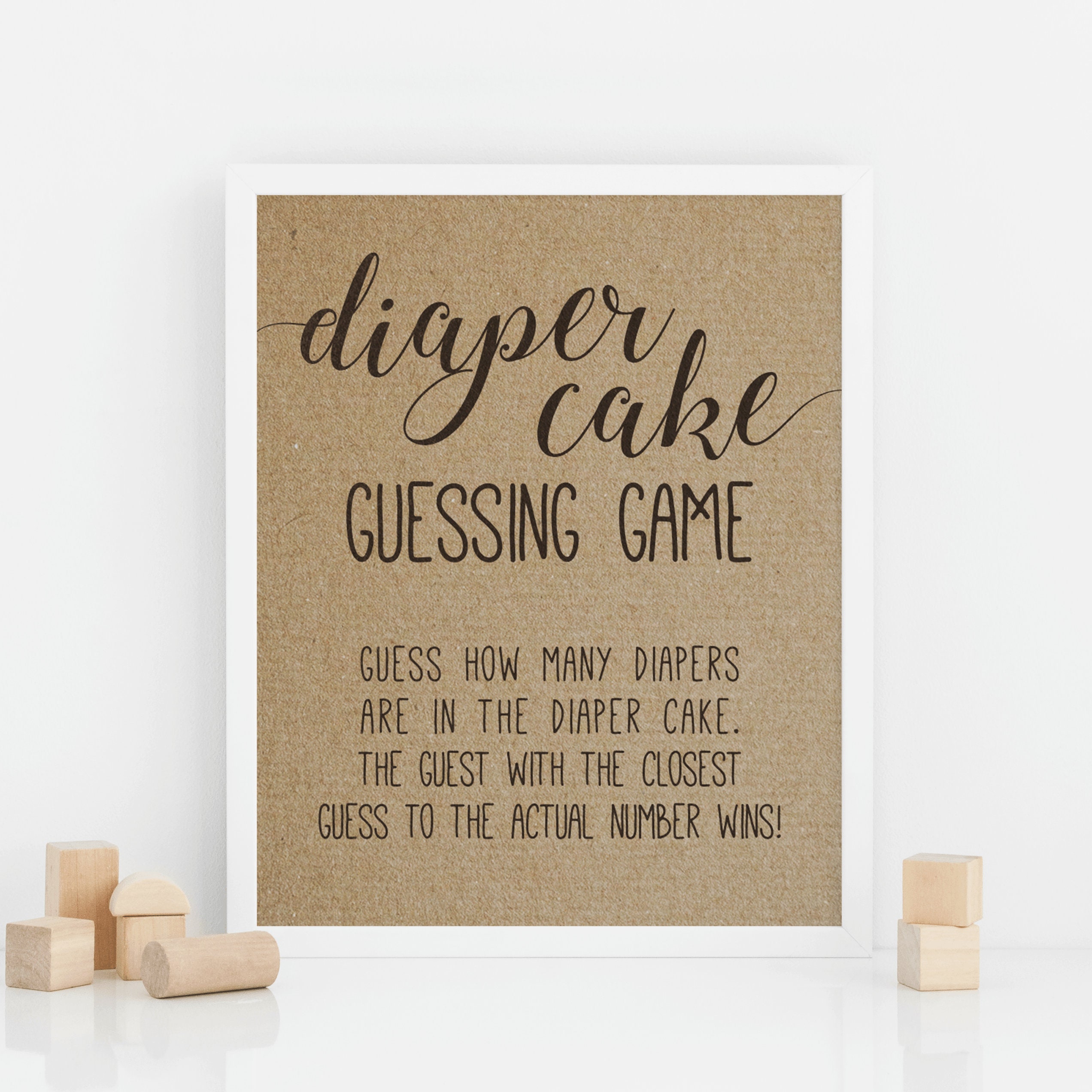 Diaper Cake Guessing Game Baby Shower Games Etsy