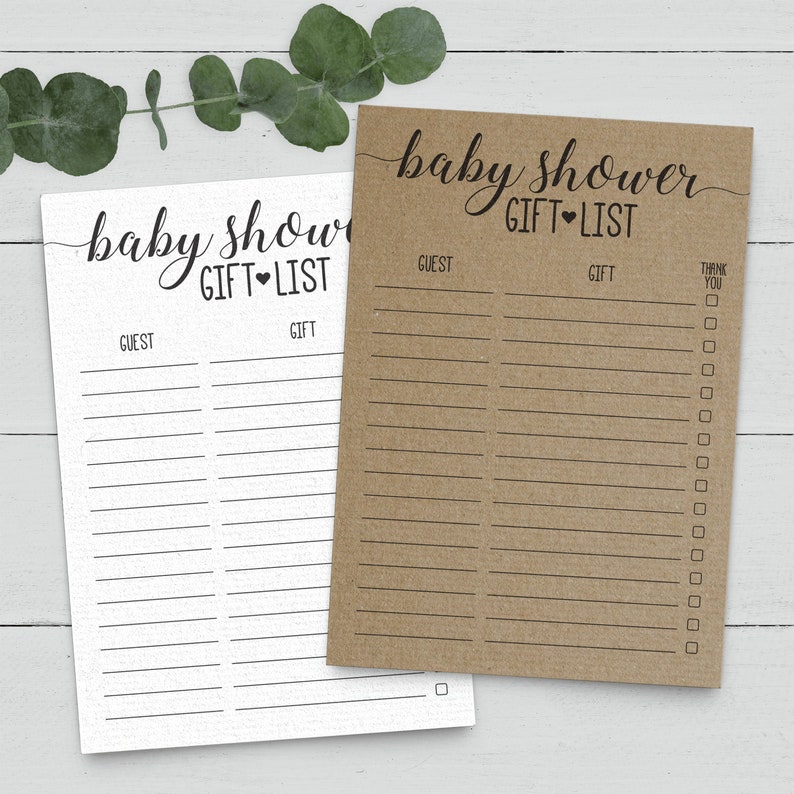 Baby Shower Gift List Etsy