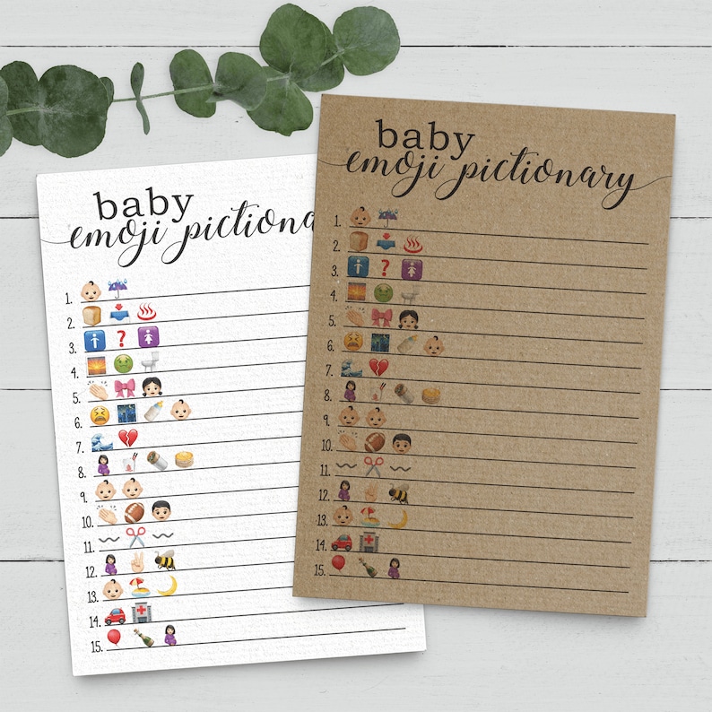 Baby Shower Emoji Pictionary Baby Emoji Pictionary Baby Etsy