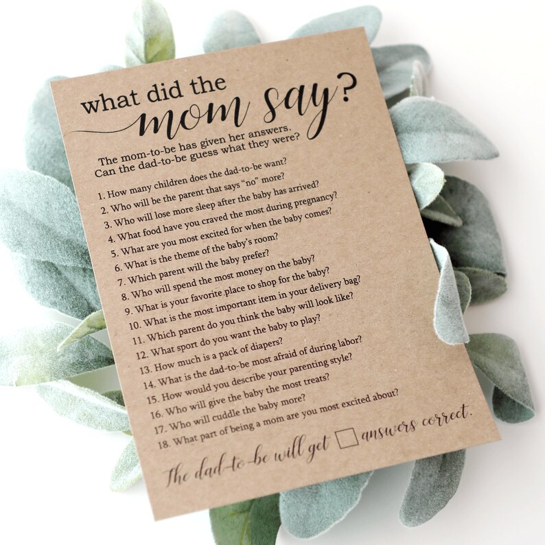 What Did the Mom Say Baby Shower Game  Etsy