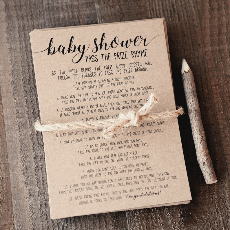 Pass the Prize Baby Shower Poem . Baby Shower Pass the Parcel - Etsy
