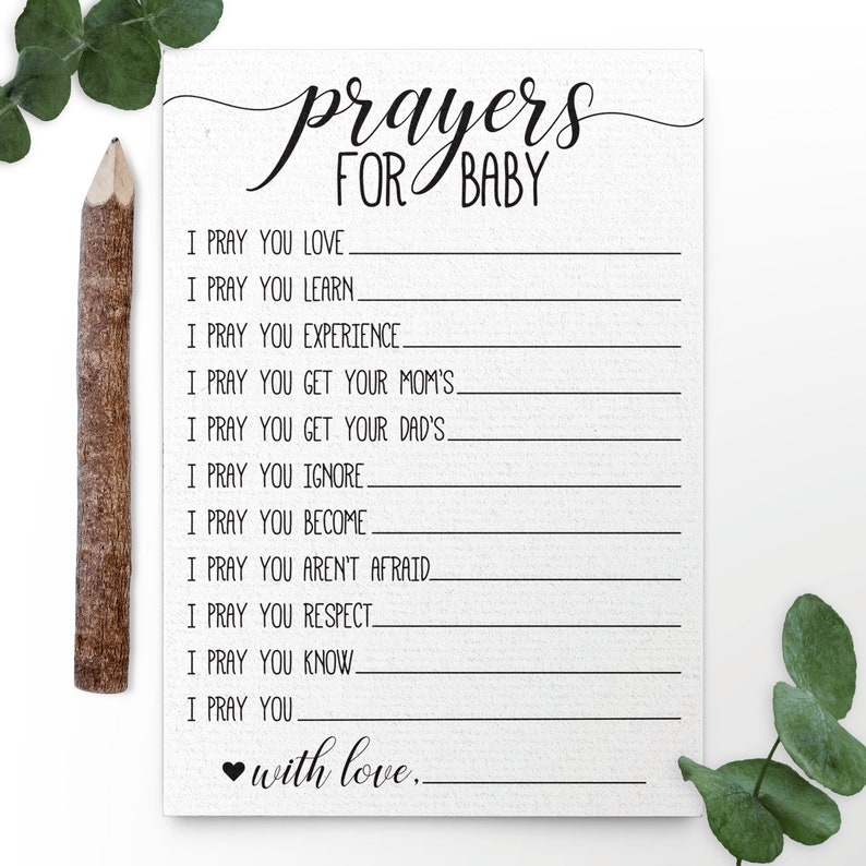 Prayers for Baby Cards Prayers for Baby Baby Advice Etsy