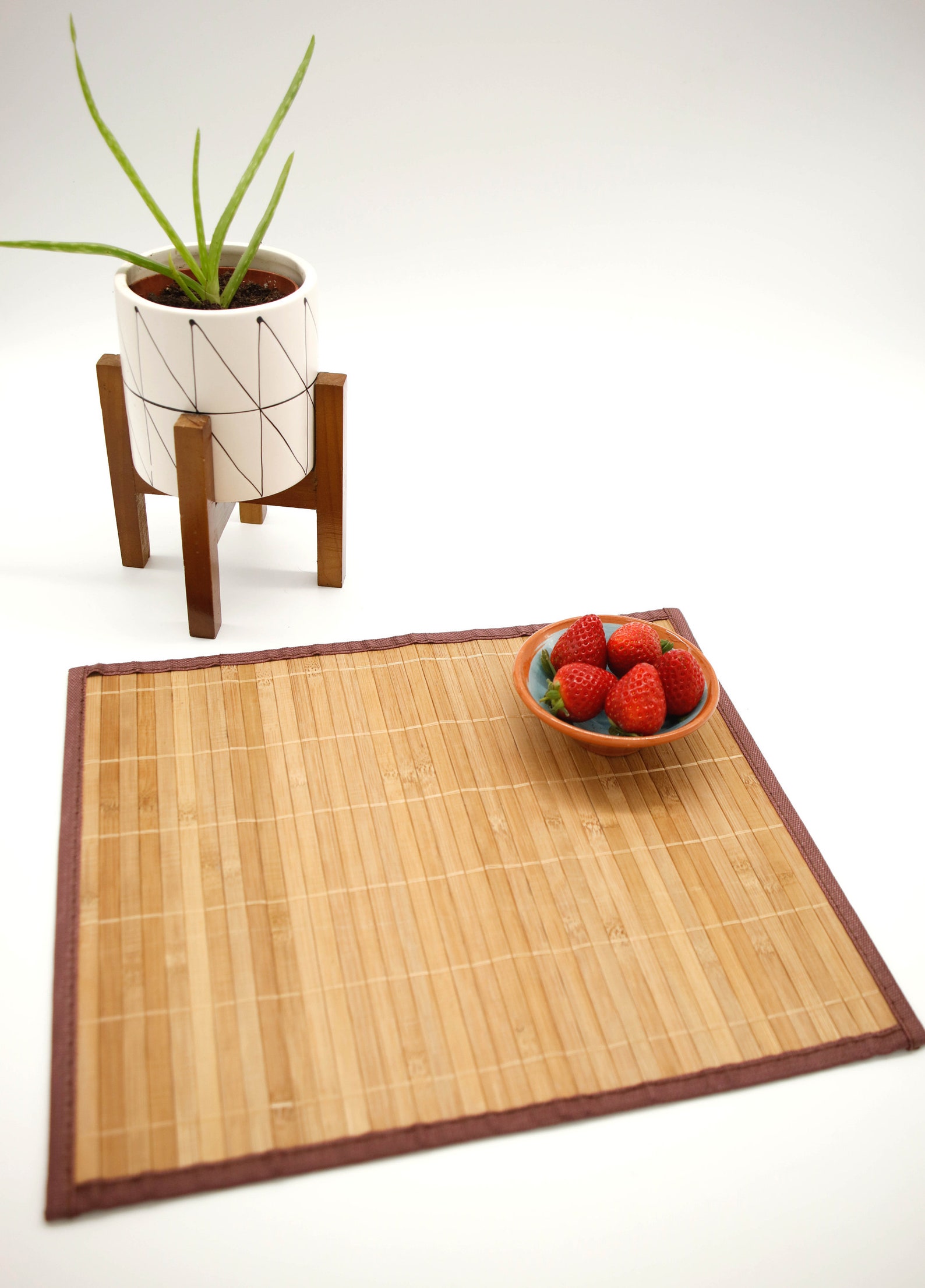Bamboo Placemat organic natural wood non slip washable Etsy
