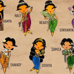 Apsara cambodian traditional outfit - Cambodia, South East Asia | Sticker or Magnet