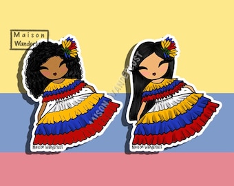 Traditional Colombian Dress - Colombia, South America | Sticker, sticker, bujo