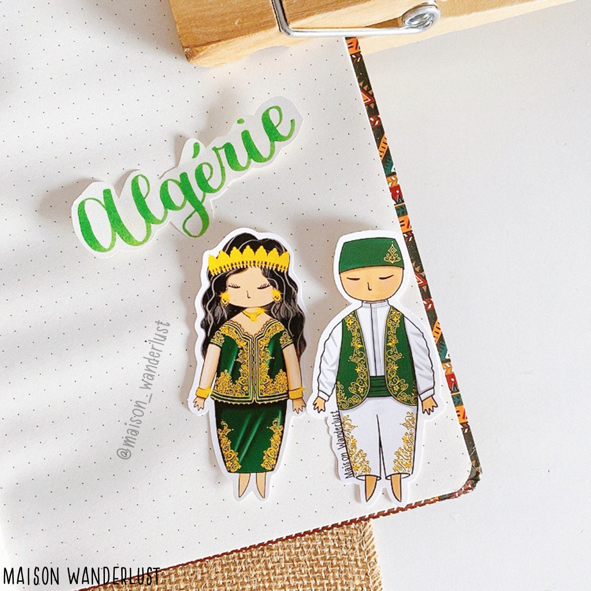 Tenue Traditionnelle Algérienne Vert - Algérie, Afrique Du Nord | Sticker/Magnet