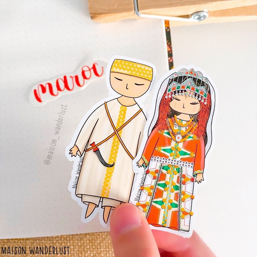 Tenue traditionnelle berb re chleuh Maroc Afrique du Nord Sticker
