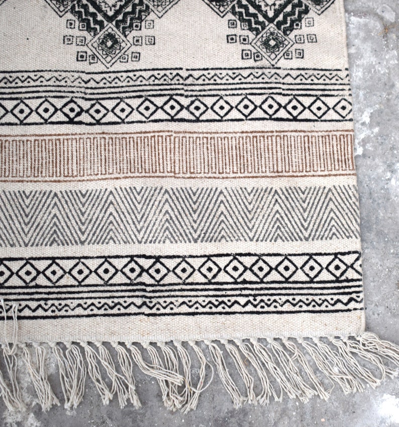 Kilim cotton printed Rug Handmade Kilim Rug Winter Etsy