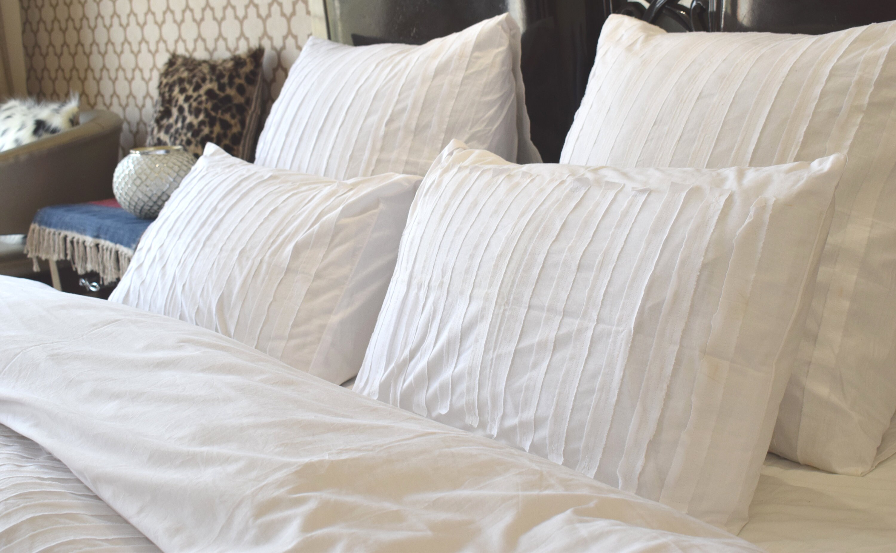White Fringe Standard sham King sham Euro sham Striped Etsy