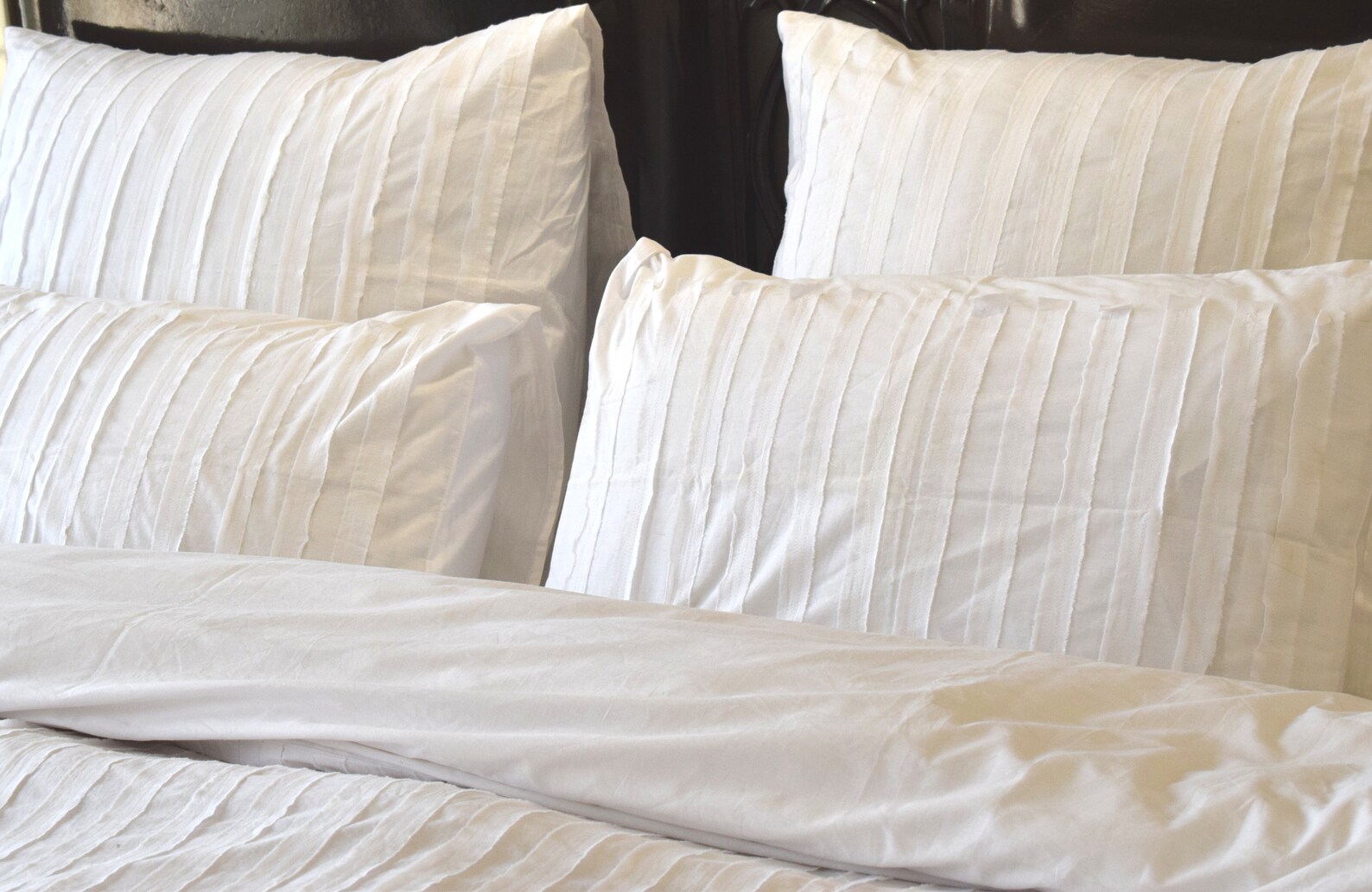 White Fringe Standard sham King sham Euro sham Striped Etsy
