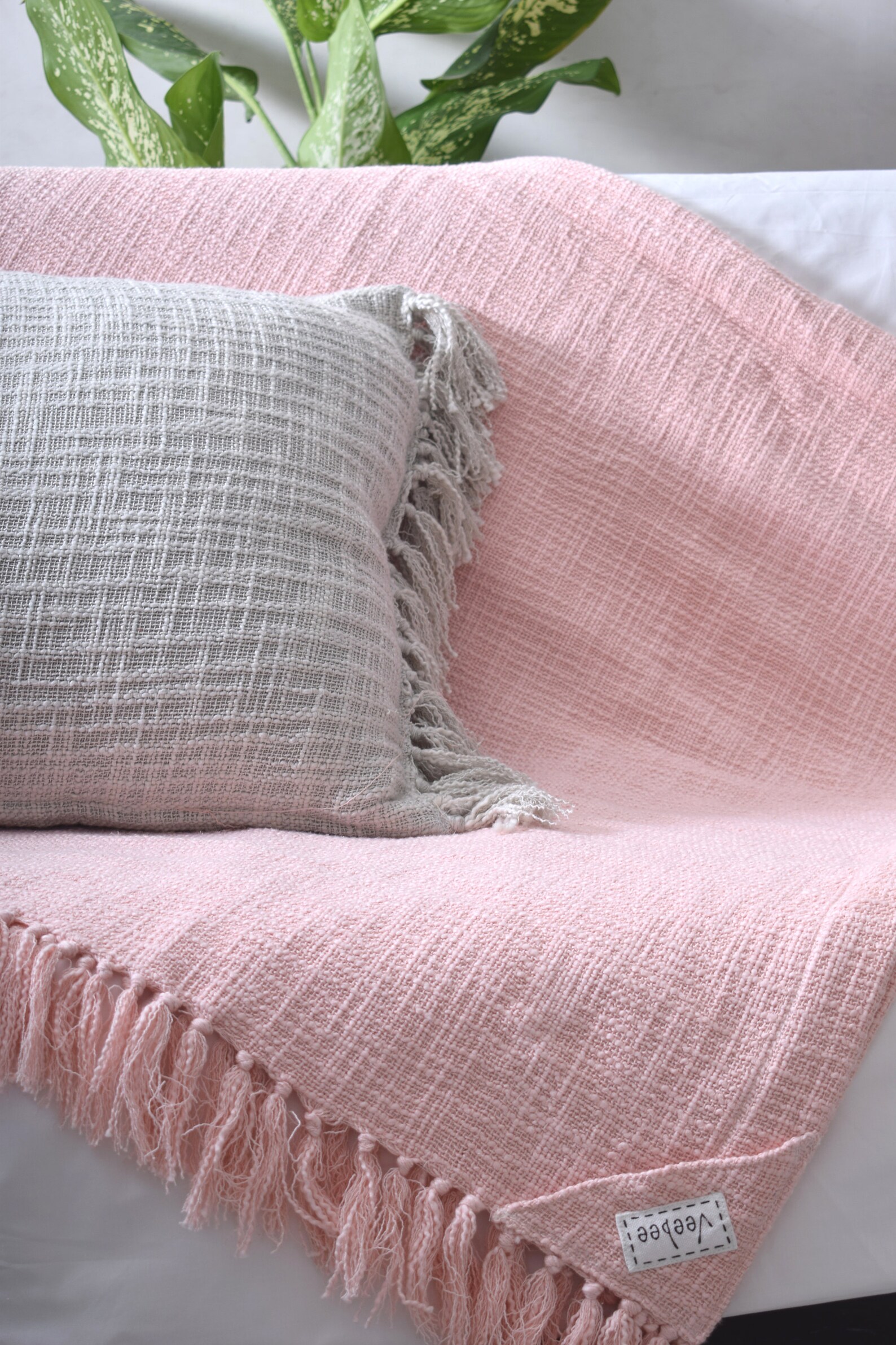 Coral Fringed throw Blanket cool and warm Coral Winter Etsy