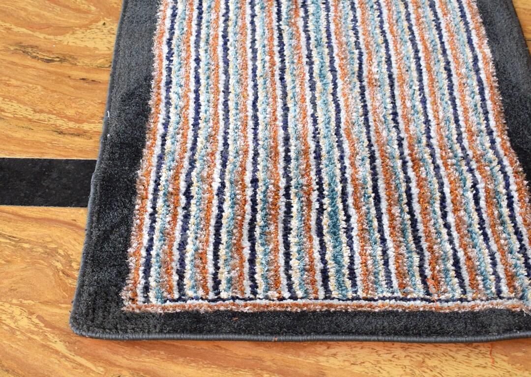 2x5 Ft Multicolor Stripe Rug Runner Bath Mat Rubber Etsy