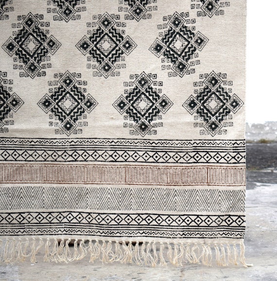 Kilim cotton printed Rug Handmade Kilim Rug Winter Etsy