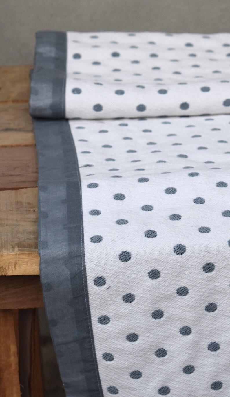 Polka Dot Table Runner Can Be Used Both Side Handmade White Etsy