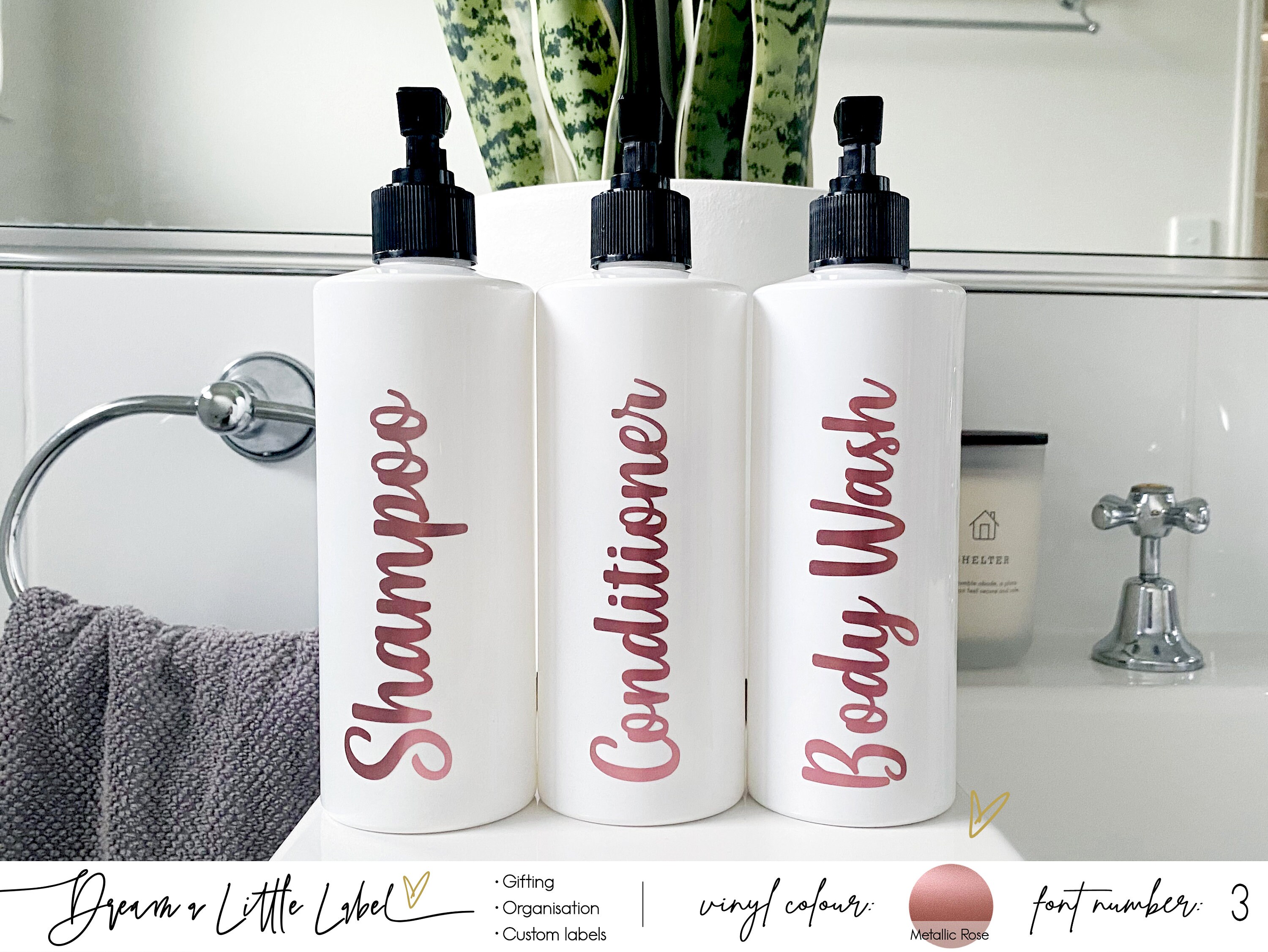 Vinyl Bathroom Bottle Labels. Shampoo Conditioner Body Wash. - Etsy