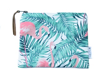Bikini Bag - Flamingo - Wet Bag, Dry Bag, Bring to beach to put your wet swimsuit in!