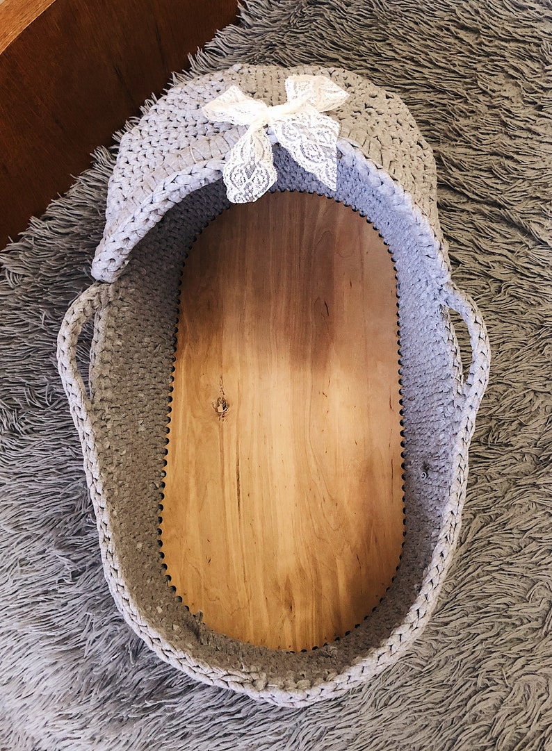 Moses Basket Baby Basket Crochet Moses Basket Baby Moses Etsy