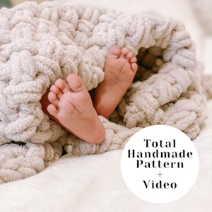 Chunky Blanket Pattern. Squishy Beginner Baby Blanket Pattern. Easy Handmade Blanket. Instant Download.