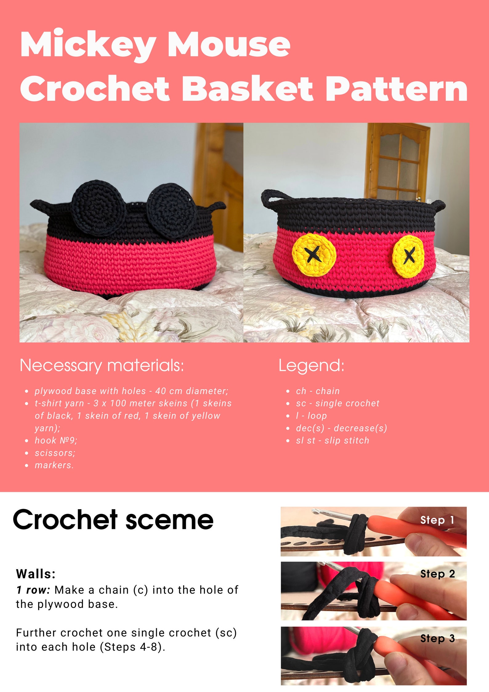 Big Basket for Toys, Basket for Toys Pattern, Big Basket Pattern