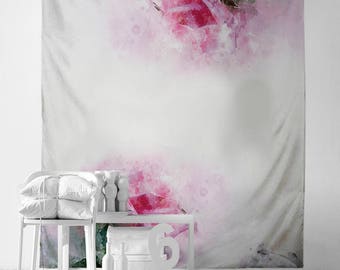 Rosa Romántica - Tapiz de pared - Tapiz - Tapices - Pasión por los viajes - Boho - Decoración del hogar - Decoración de pared - Decoración de dormitorio T#54