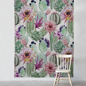 Watercolor Cactus Wall tapestry Tapestry exotic Wall Hangings Wanderlust Bohemian Home decor Wall decor Dorm decor T17 image 3