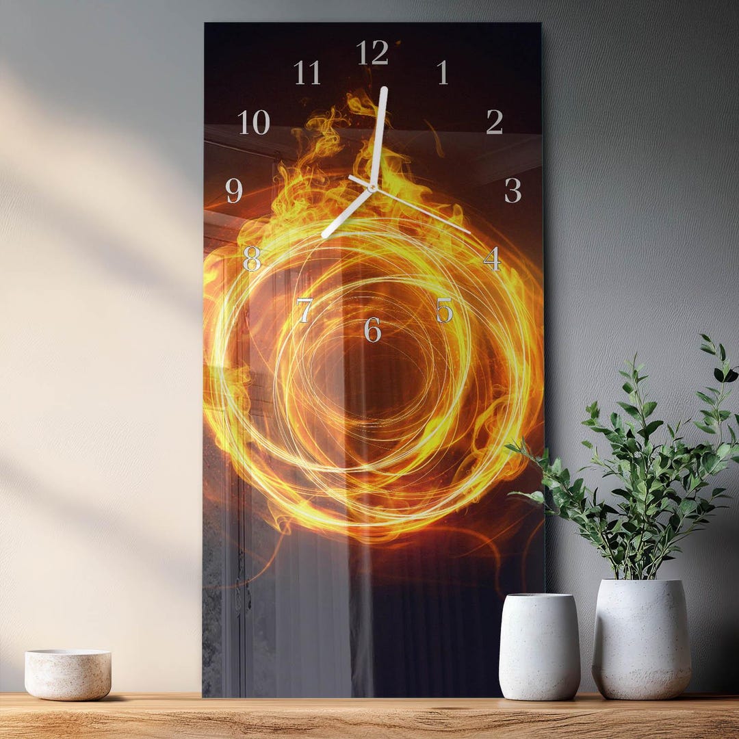 Vortex Clock Vortex Personalized Clock, Multicolored Glass Modern Wall Clock ...