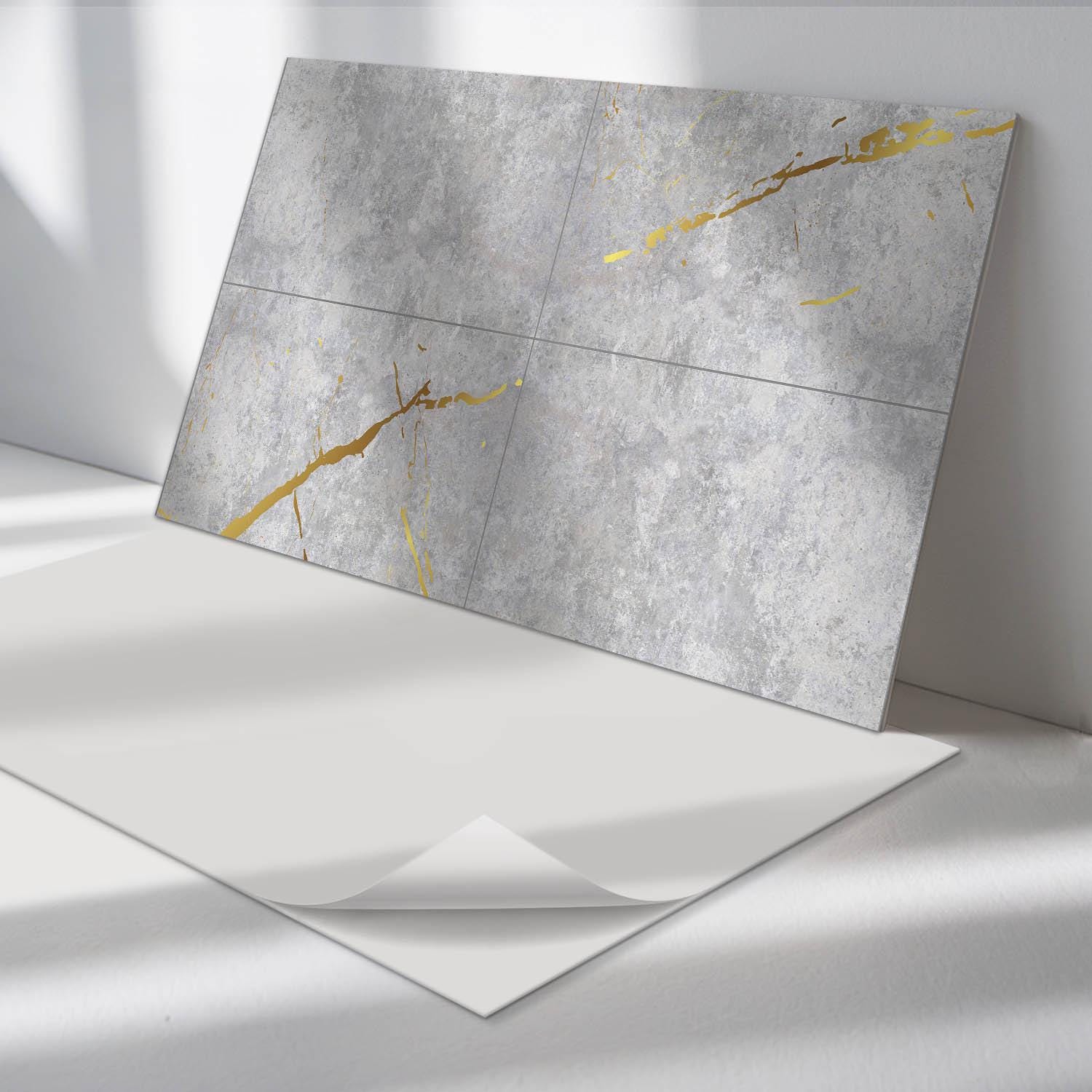 Sticker Decorative Panel Elegant Marble Panel Stickers, Gray Peel and Stick Panels, Backsplash ...