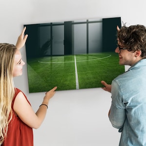Pizarra magnética de campo de fútbol, centro de mando, tablero de exhibición verde, organizador de pared con motivos deportivos, marcador de borrado en seco
