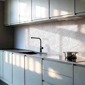Marble Veins Tile Stickers, White Peel and Stick Tiles, Tile Stickers, Texture PVC Wall Tiles, Bathroom Tile Stickers