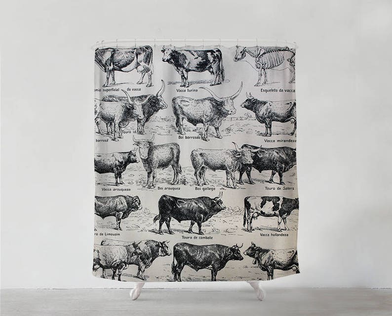 Old Style Bathroom Sets shower curtain Animal Bohemian Bathroom art Cows Ilustration Home decor S#93 Gift Art Bath
