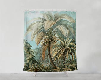 Tropical Jungle Scene shower curtain - Bathroom art - Bohemian - Home decor - Bathroom Sets - Gift - Bath Curtain - Bath Decor S#67