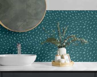 Hexagonal Leaves PVC Wall Tiles, Turquoise Tile Stickers, Self Adhesive ...