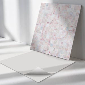 Mosaic Pattern Of Squares Tile Stickers, Pink Self Adhesive Tiles, Tile Stickers, Texture PVC Wall Tiles, Wall Tile Stickers