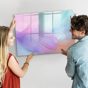 Pizarra magnética de plumas de colores, organizador de pared, tablero de estado de ánimo multicolor, patrón de abstracción del centro de comando, marcador + esponja