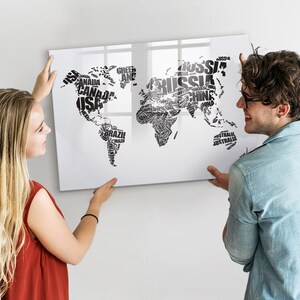 世界地図マグネットボード、訪問した場所の地図、モノクロの場所、旅行トラッカー旅行トラッカー、マーカー + スポンジ