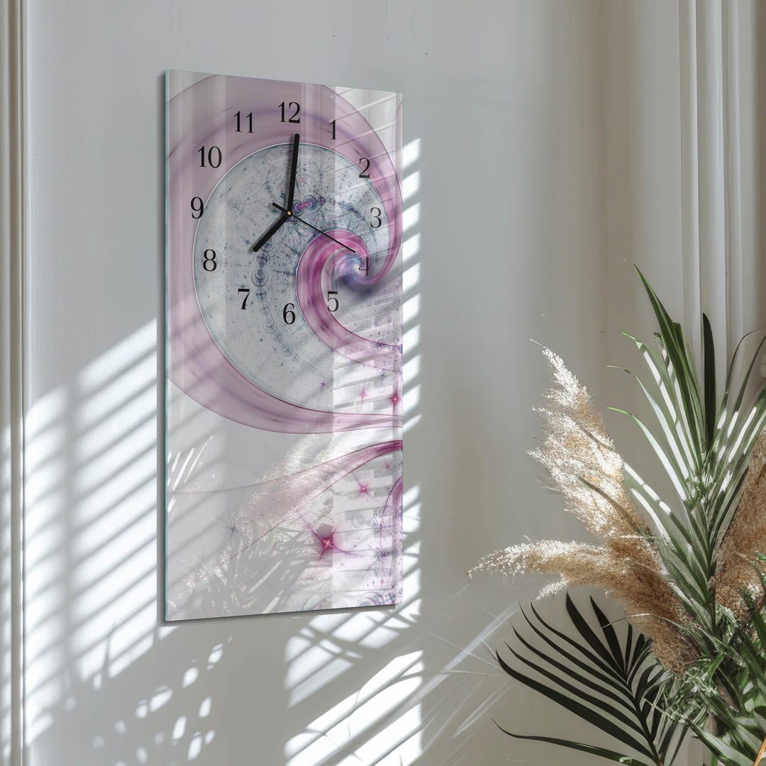 Vortex Clock Vortex Personalized Clock, Purple Glass Printed Clock - Vertical ...