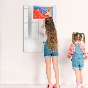 Tablero magnético de madera natural, exhibición de fotos en la pared, tablero de notas blanco, lista de tareas para la pared con patrón natural, marcador + esponja