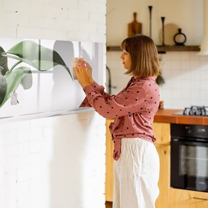 Abstract Leaves Magnetic Board, Photo Wall Display, Green Memo Board, To Do List For Wall Flowers and plants, Marker + Sponge