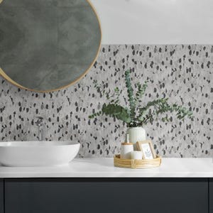 Terracotta Stones PVC Wall Tiles, Black And White Tile Stickers, Peel and Stick Tiles, Texture Tile Stickers, Bathroom Tile Stickers