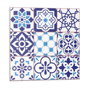 Geometric Patterns In Tiles PVC Wall Tiles, Blue Tile Stickers, Self Adhesive Tiles, Texture Tile Stickers, Wall Tile Stickers