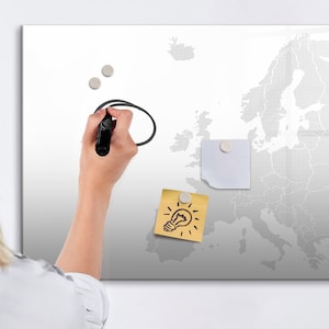 Tablero magnético con mapa de Europa, mapa de lugares visitados, rastreador de viajes gris, rastreador de viajes con mapa de lugares visitados, marcador + esponja
