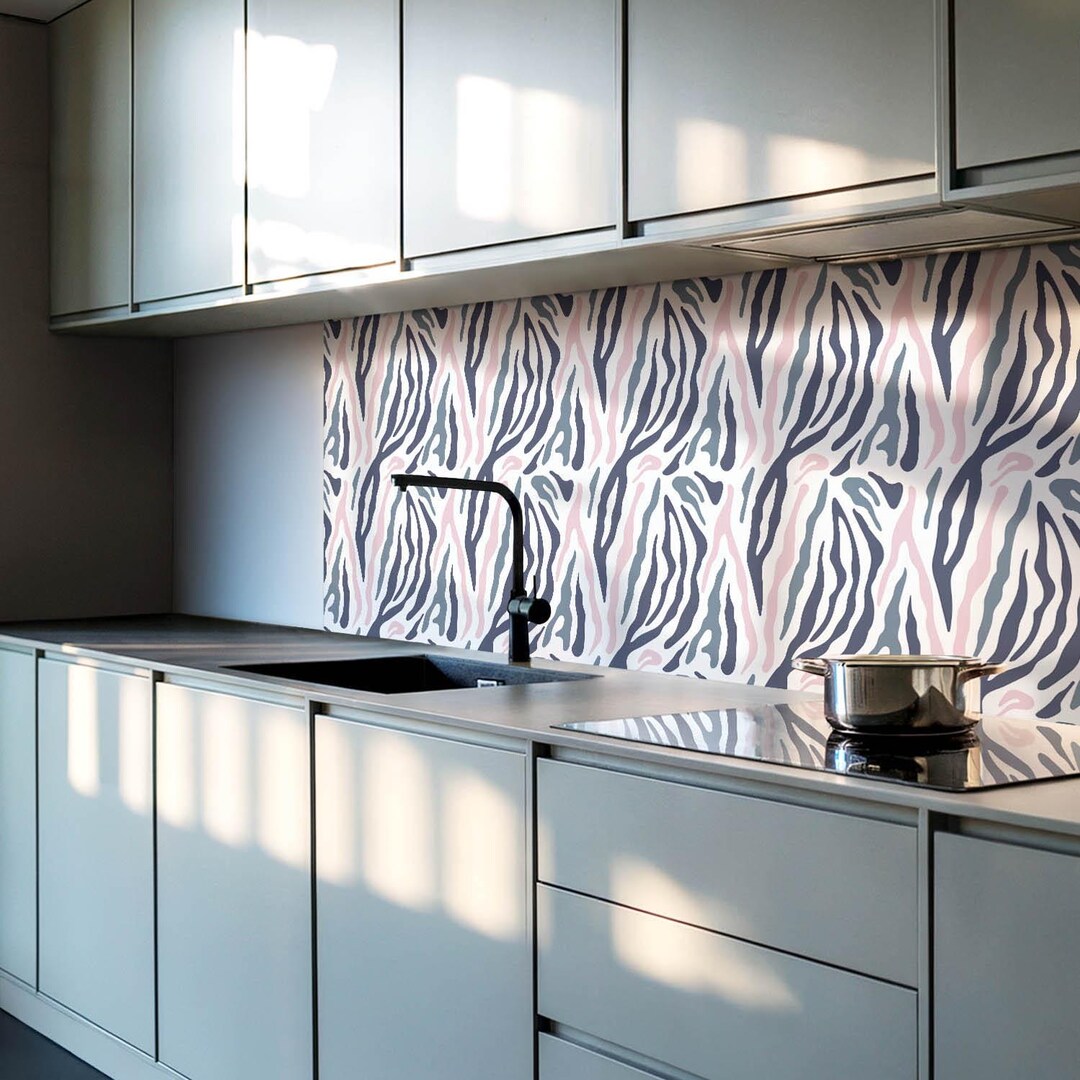 Animal Style Pattern PVC Wall Tiles, Blue Tile Stickers, Self Adhesive ...