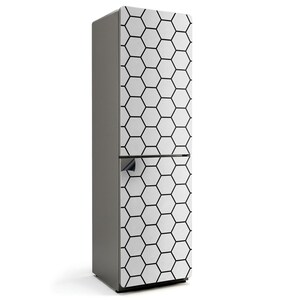 Pattern Of Hexagonal Cells Fridge Magnetic Decal, White Aesthetic Fridge Magnet, Kitchen Decoration, Fridge Mat