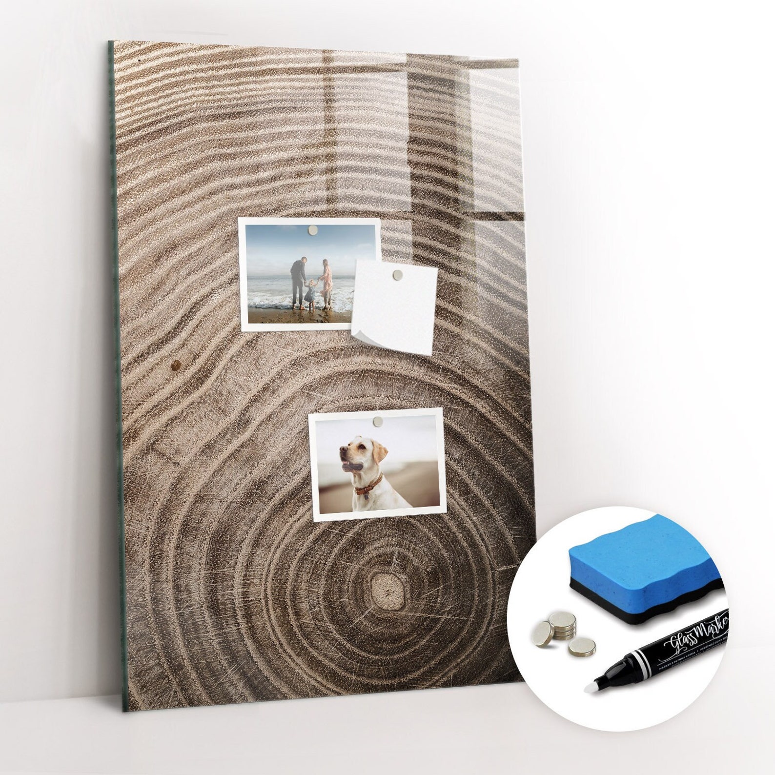 Tree Board Message Tree Rings Magnetic Board, to Do List for Wall, Brown Message Board, to ...