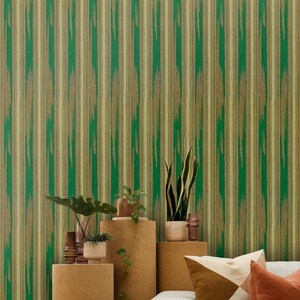 Wall Covering, Frayed Classic Style Wallpaper,  Yellow Wallpaper, Green Wallpaper, Vintage Wallpaper, Mosaic Wallpaper, Boho Decor