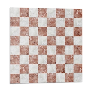 PVC-väggplattor med schackrutmönster i marmor, bruna kakelklistermärken, självhäftande kakel, texturerade kakelklistermärken, väggkakelklistermärken