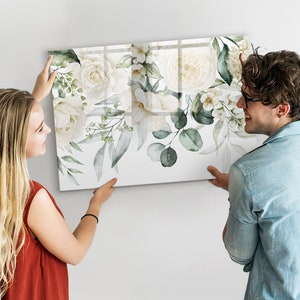 Flowers Magnetic Board, To Do List For Wall, Green Message Board, Photo Wall Display Flowers and plants, Marker + Sponge