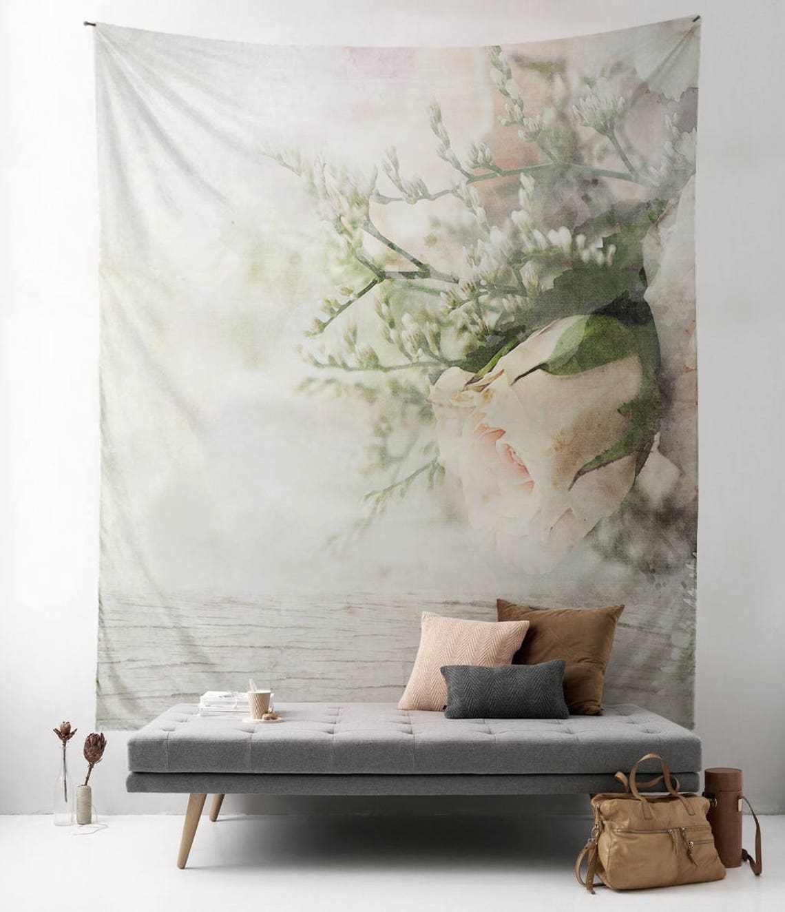 Vintage Rose Wall Tapestry Tapestry Wall Hangings Etsy